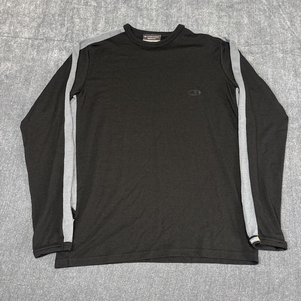Icebreaker Long Sleeved Black BodyFit 260 Merino Wool Base Layer Men's Size L